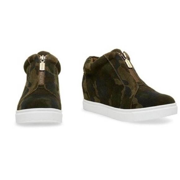 Blondo Glenda Waterproof Camo Hidden Wedge Sneaker Shoe Zip Close 7.5 7 1/2 - Picture 4 of 10